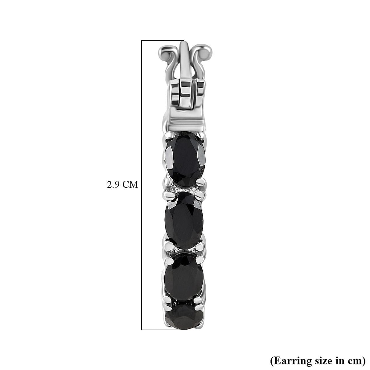 Black Spinel Inside Out Hoop Earrings in Stainless Steel 7643075 5