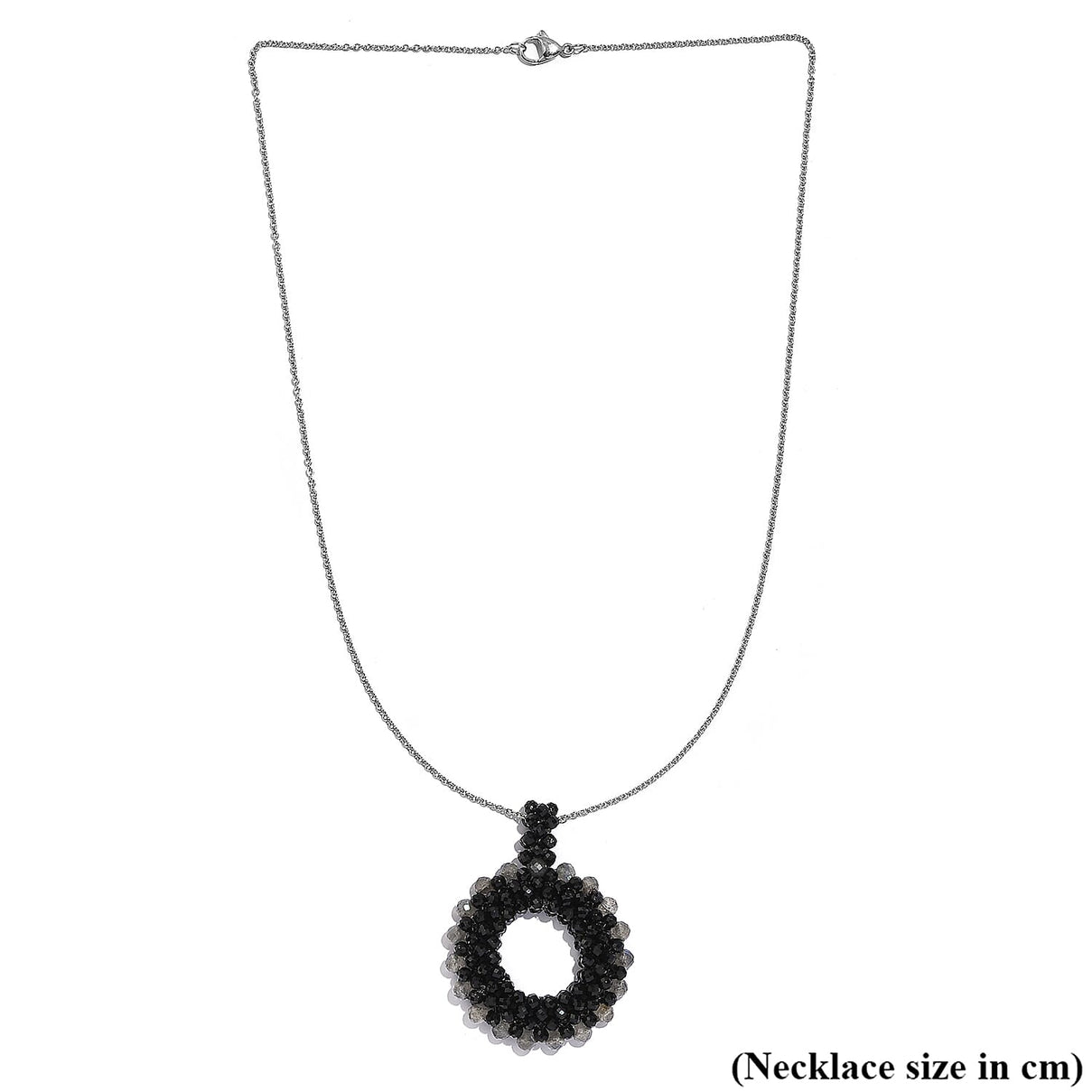 Black Spinel,Labradorite Stone Necklace With Chain (Size 20)         65.00 Ct 7955961 4