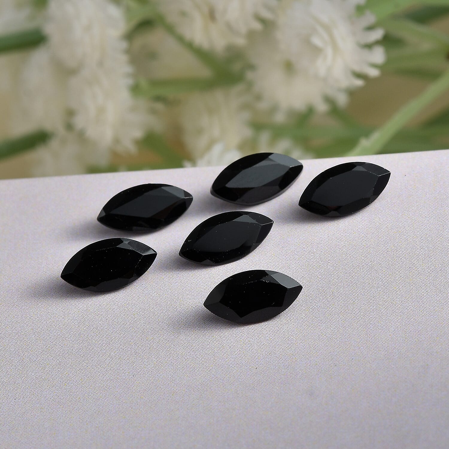 Set of 6 Black Spinel Loose Gemstones in Marquise Shape (10x5mm) 7814219 2
