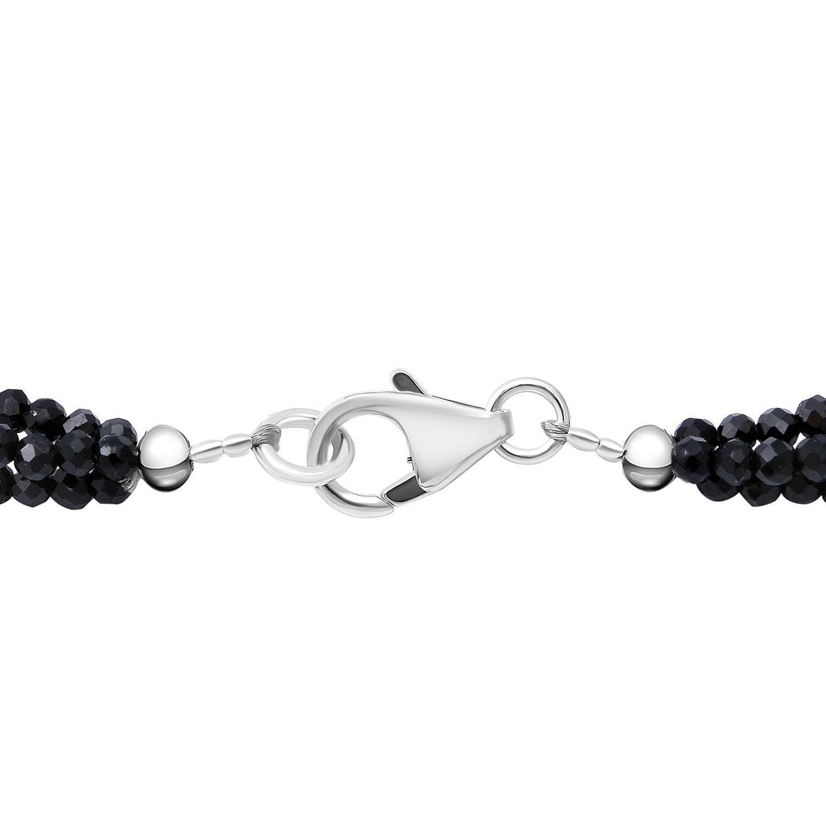 Natural Black Spinel Diamond-Cut Necklace (Size - 20) in Sterling Silver 55.00 Ct. 7977049 2