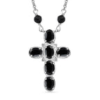 Black Spinel Necklace (Size - 20) in Silver Tone 7.46 Ct.