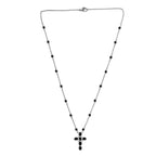 Black Spinel Necklace (Size - 20) in Silver Tone 7.46 Ct.