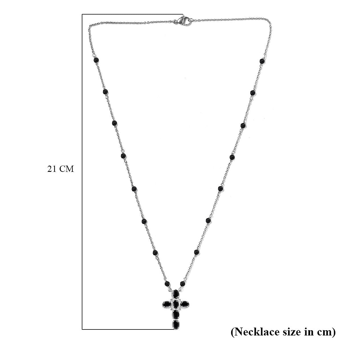 Black Spinel Necklace (Size - 20) in Silver Tone 7.46 Ct. 7978536 6