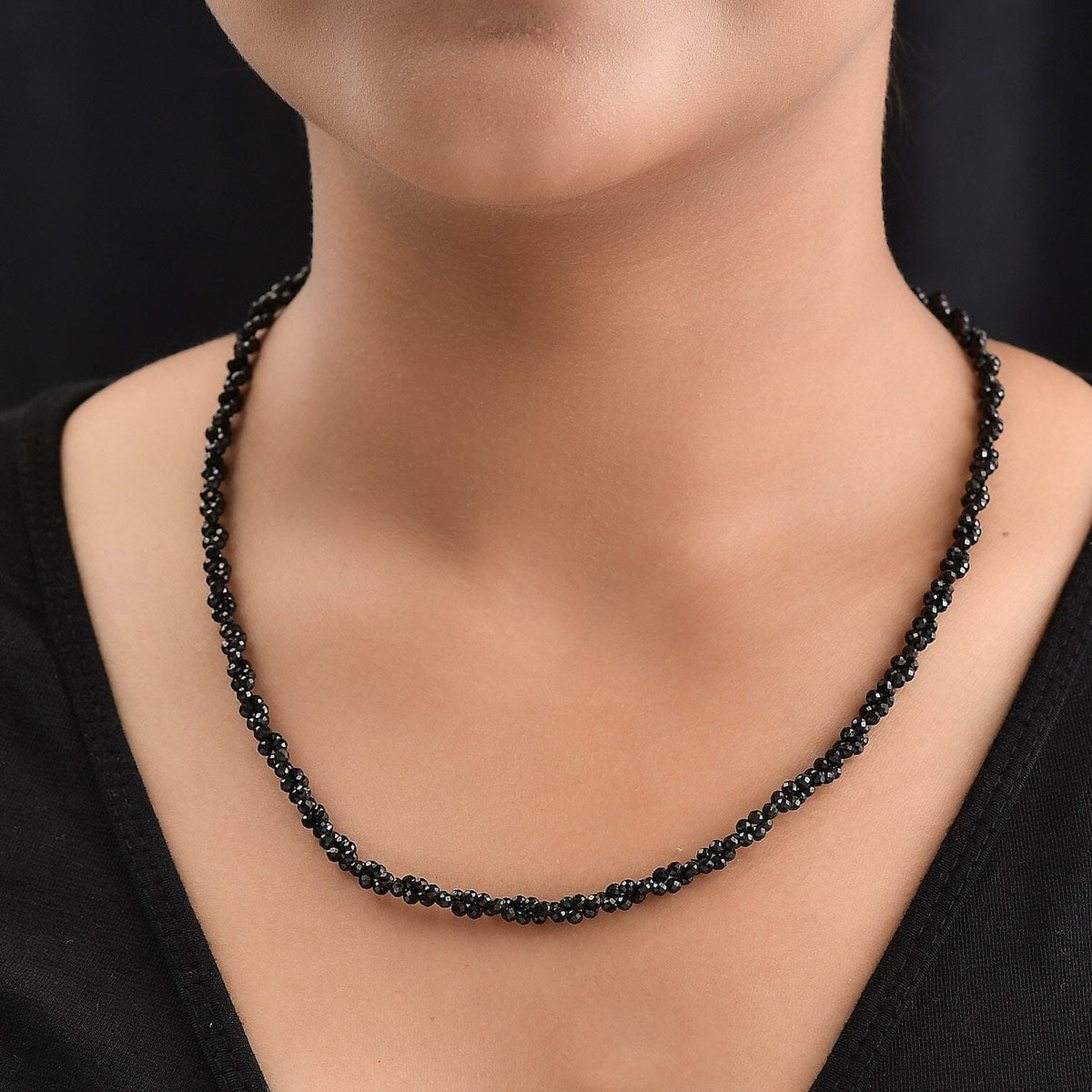 Boi Ploi Black Spinel Necklace (Size - 20) in Sterling Silver 62.56 Ct. 7259794 1