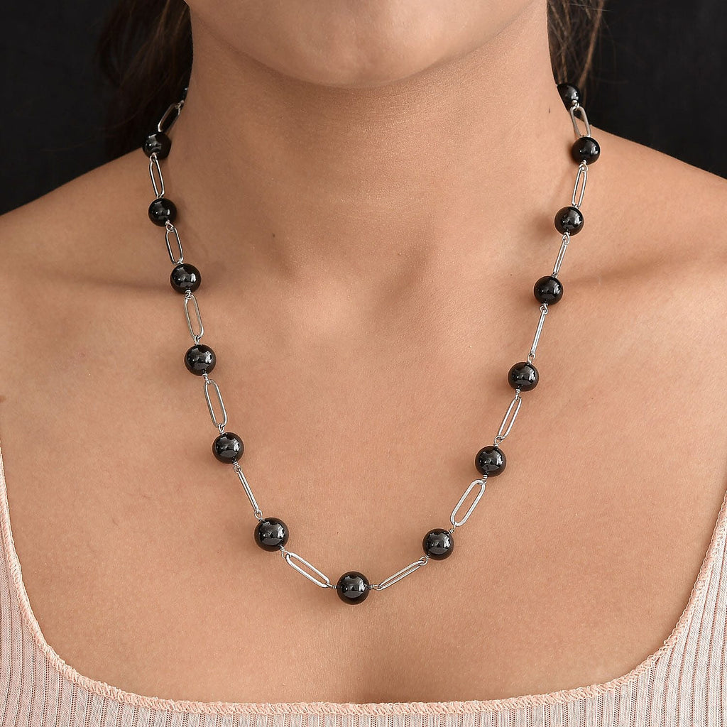 Black Spinel Necklace (Size - 20) 98.78 Ct.