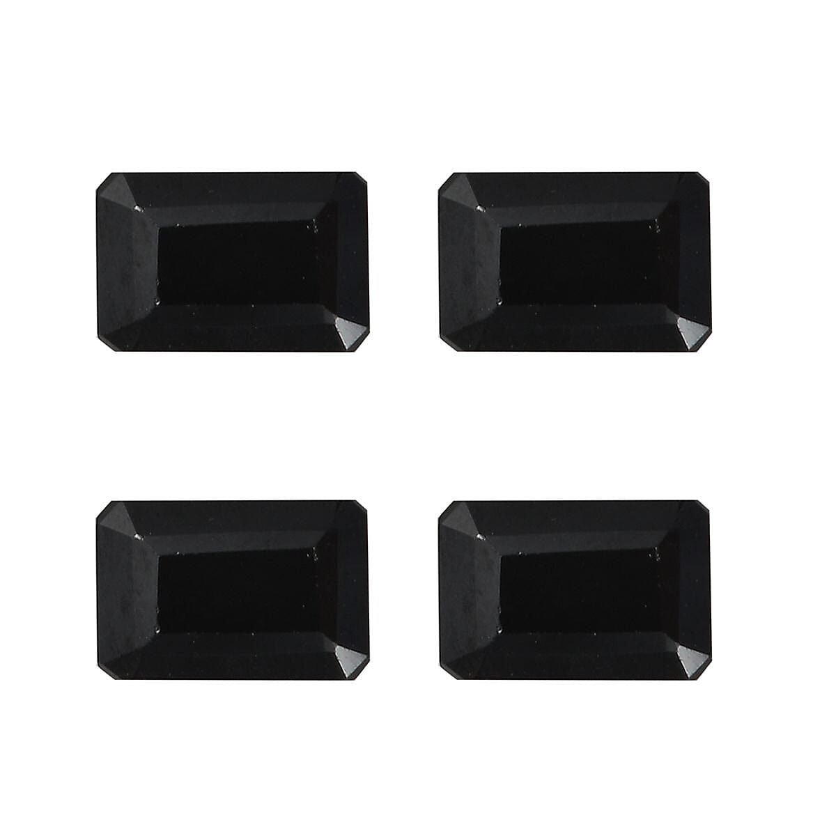 Set of 4 Black Spinel Loose Gemstones in Octagon Shape (6x4mm) 7778950 0