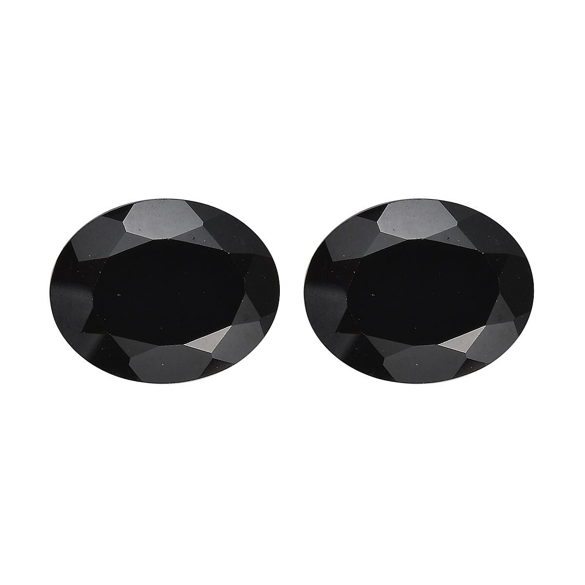 Set of 2 Black Spinel Loose Gemstones in Oval Shape (10x8mm) 7932379 0
