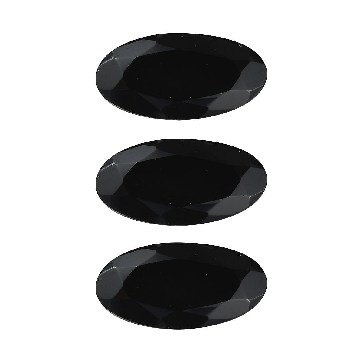 Set of 3 Black Spinel Loose Gemstones in Oval Shape (14x7mm) 7778376 0