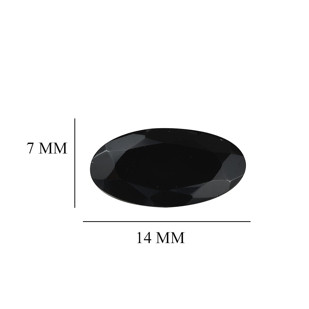 Set of 3 Black Spinel Loose Gemstones in Oval Shape (14x7mm) 7778376 4