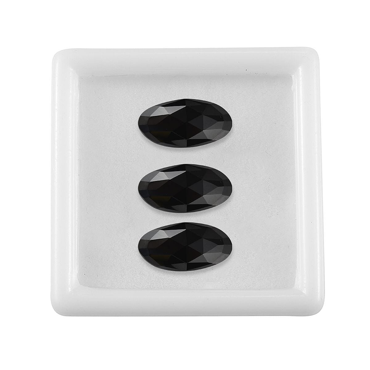 Set of 3 Black Spinel Loose Gemstones in Oval Shape (14x7mm) 7778377 3