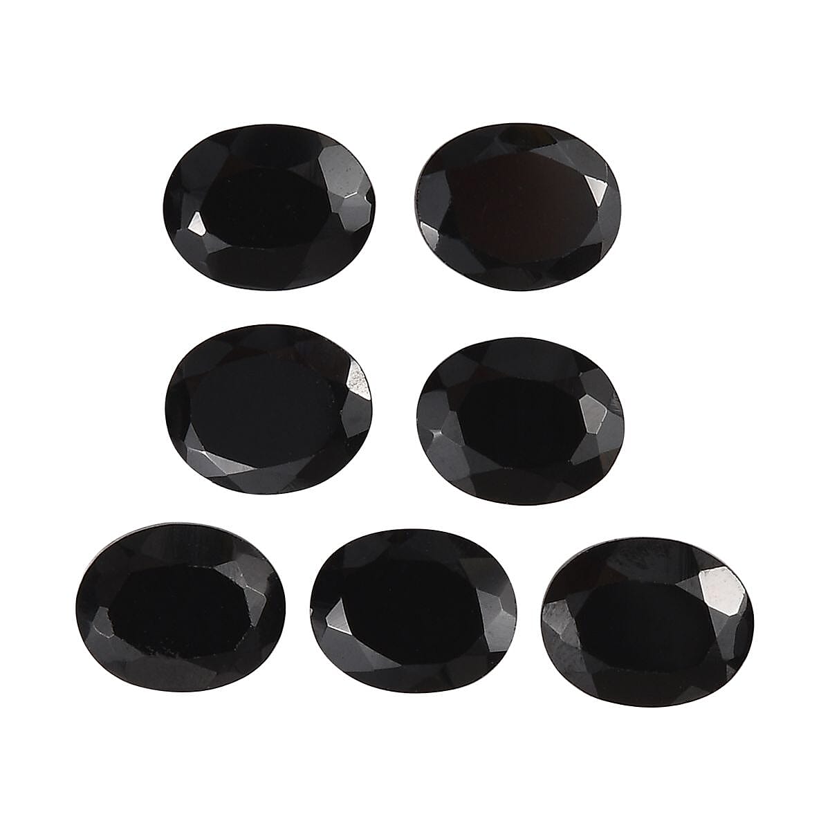 Set of 7 Black Spinel Loose Gemstone in Oval Cut (5x4 mm) 7734268 0