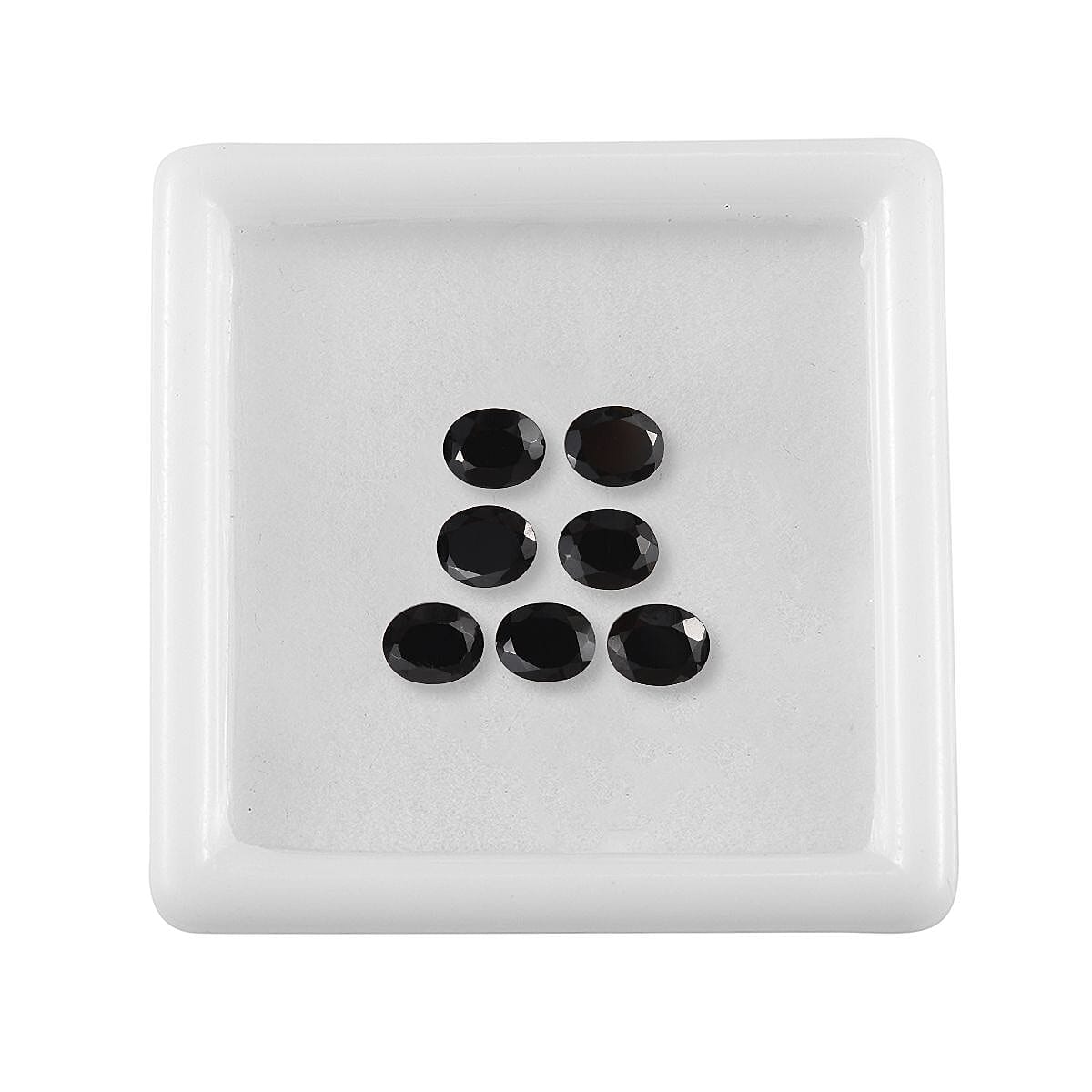 Set of 7 Black Spinel Loose Gemstone in Oval Cut (5x4 mm) 7734268 3