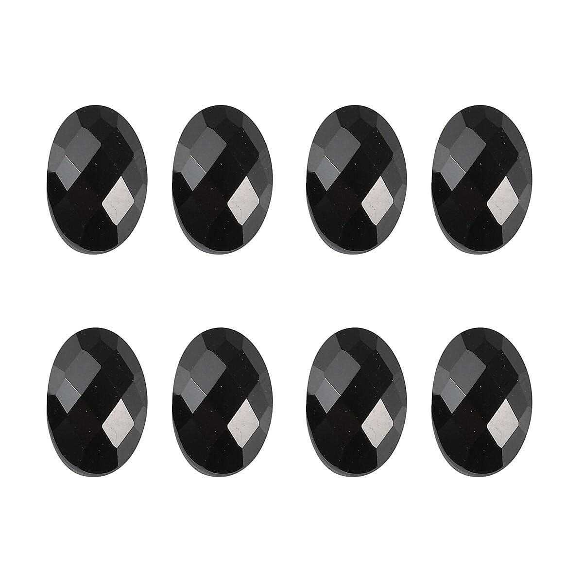 Set of 8 Black Spinel Loose Gemstones in Oval Shape (6x4mm) 7778378 0