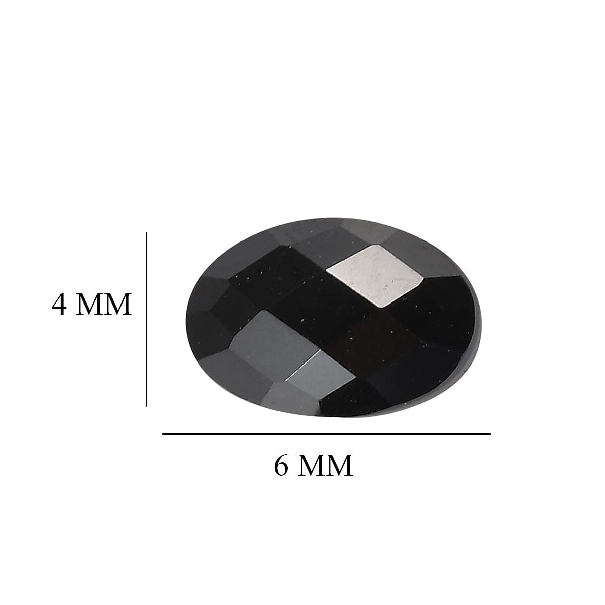 Set of 8 Black Spinel Loose Gemstones in Oval Shape (6x4mm) 7778378 4