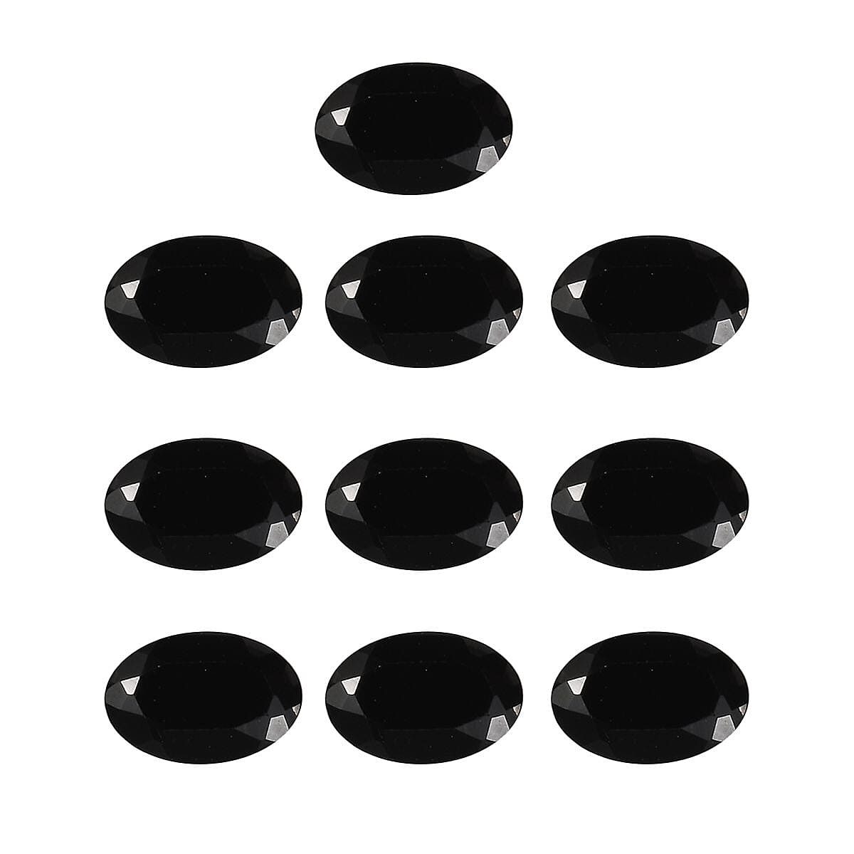 Set of 10 Black Spinel Loose Gemstones in Oval Shape (6x4mm) 7933313 0