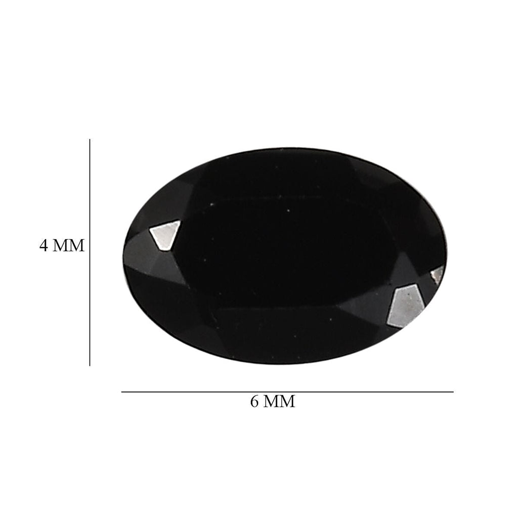 Black Spinel Oval 6x4 mm
