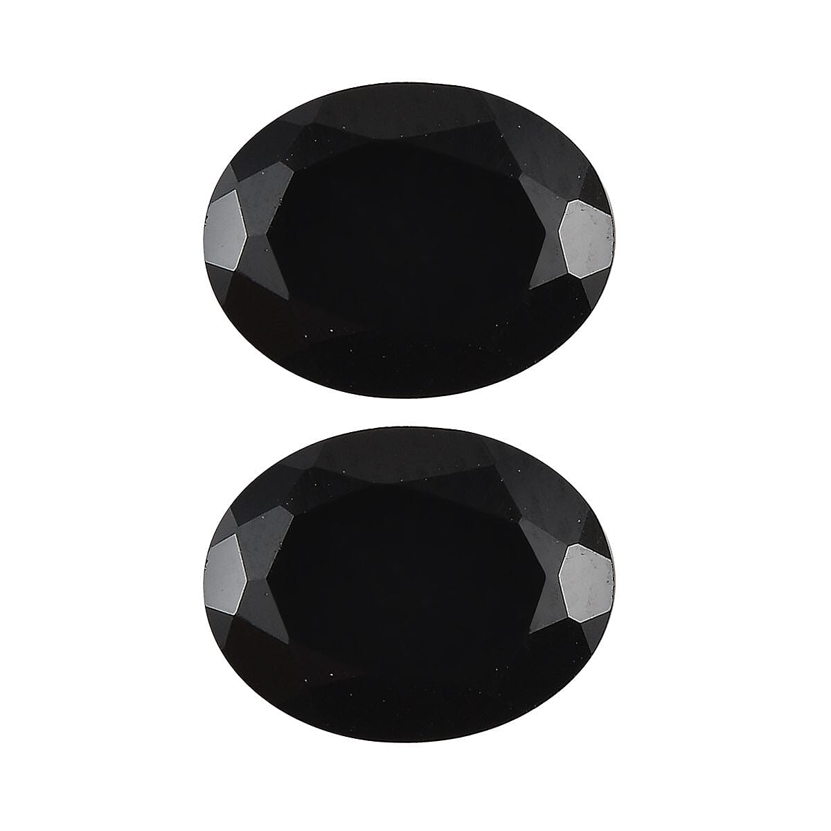 Set of 2 Black Spinel Loose Gemstones in Oval Shape (9x7mm) 7933314 0