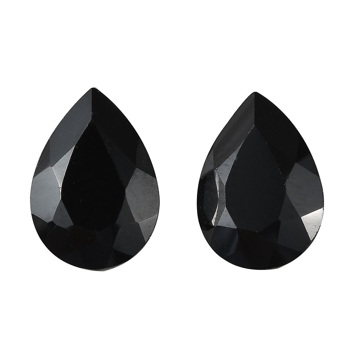 Set of 2 Black Spinel Loose Gemstones in Pear Shape (10x7mm) 7778379 0