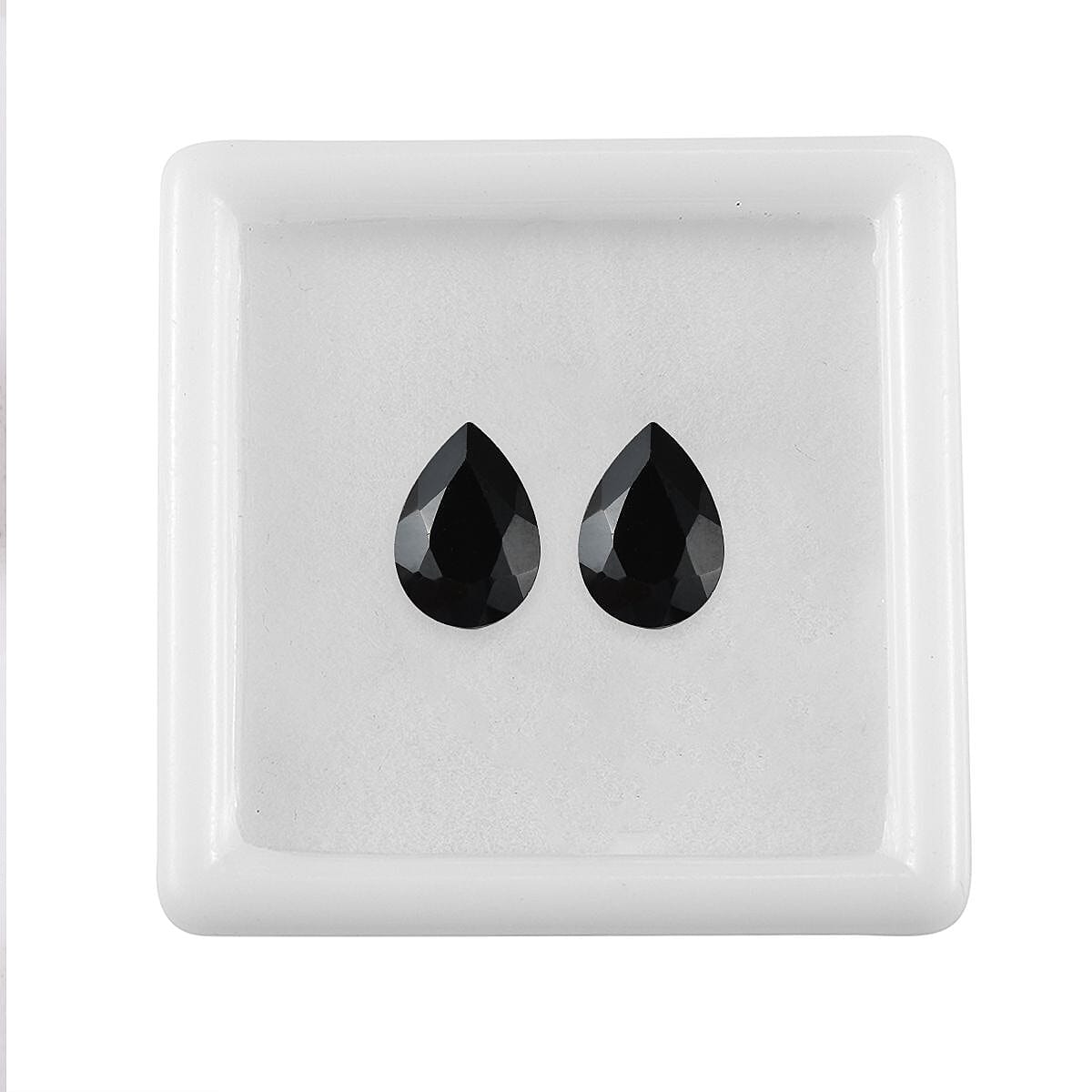 Set of 2 Black Spinel Loose Gemstones in Pear Shape (10x7mm) 7778379 3