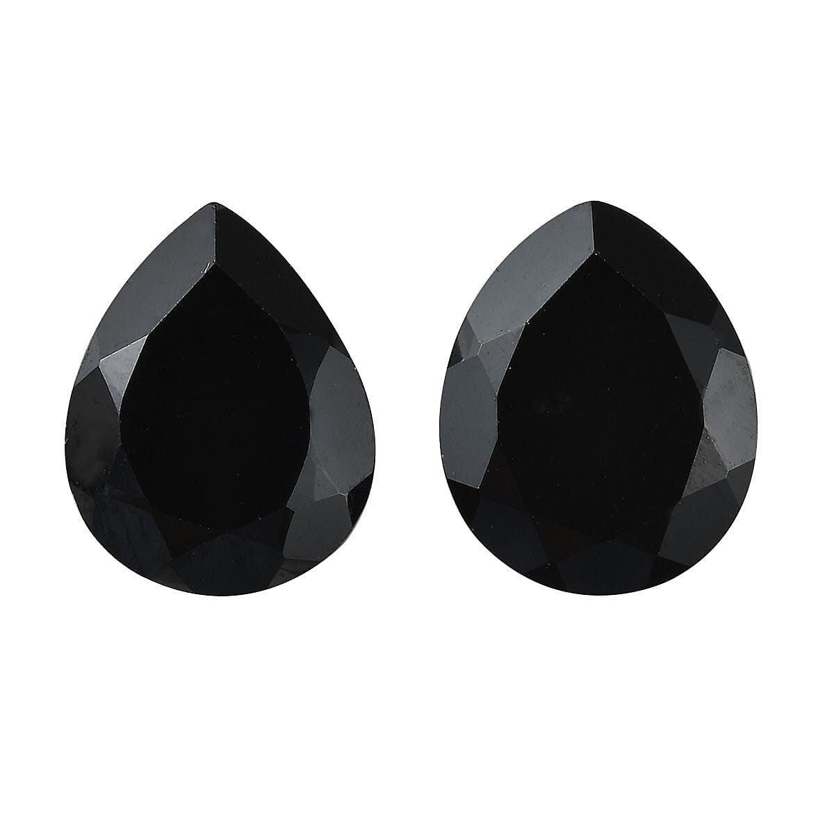 Set of 2 Black Spinel Loose Gemstones in Pear Shape (10x8mm) 7778380 0