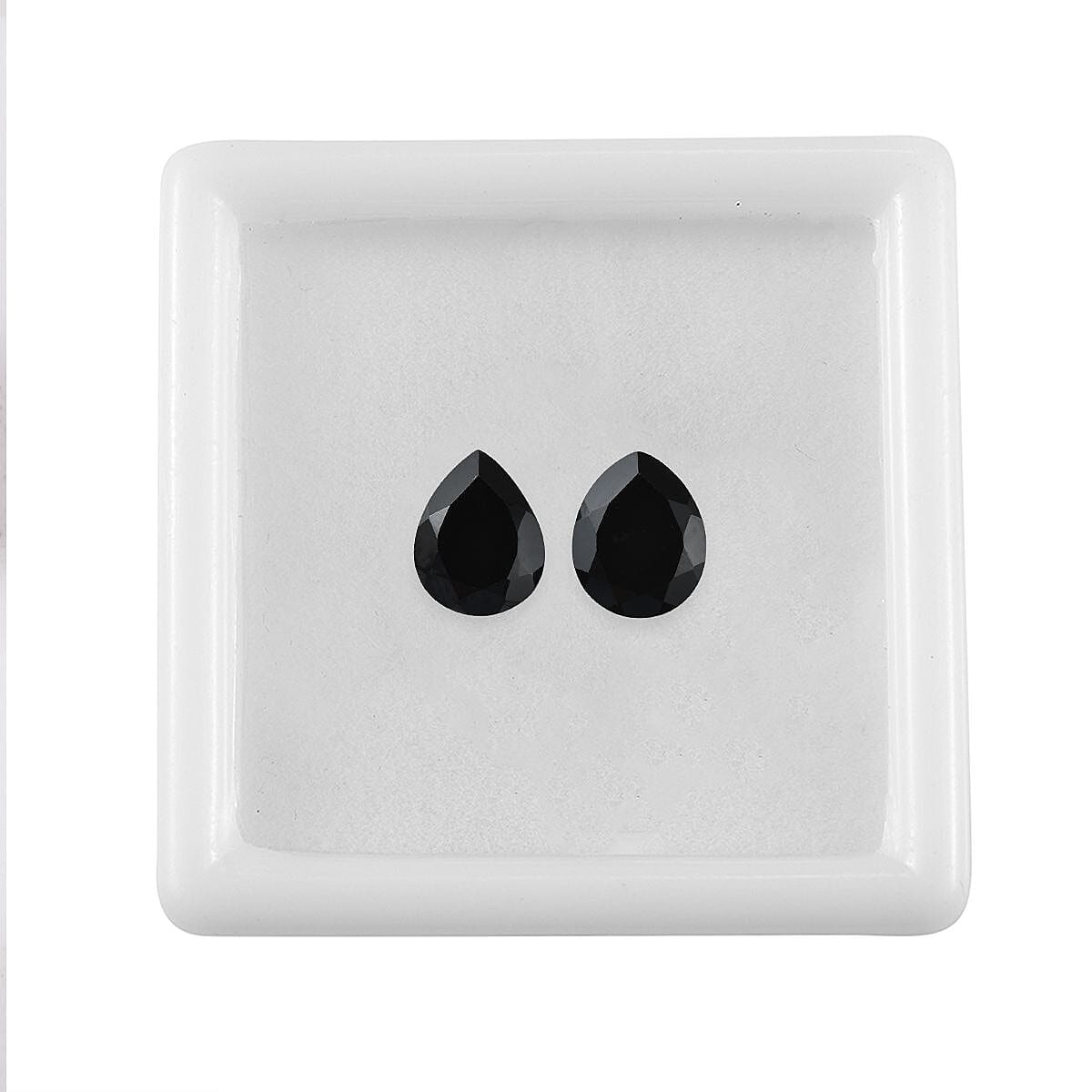 Set of 2 Black Spinel Loose Gemstones in Pear Shape (10x8mm) 7778380 3