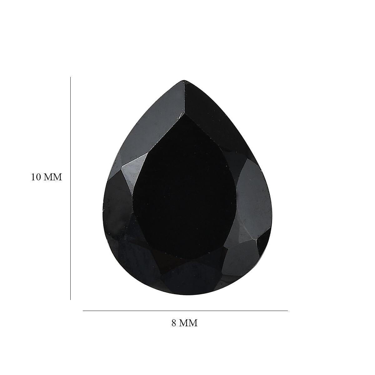 Set of 2 Black Spinel Loose Gemstones in Pear Shape (10x8mm) 7778380 4