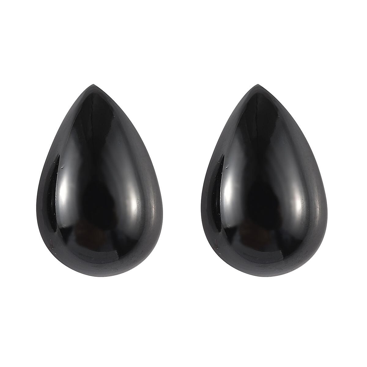 Set of 2 Black Spinel Loose Gemstones in Pear Shape (11x9mm) 7778951 0