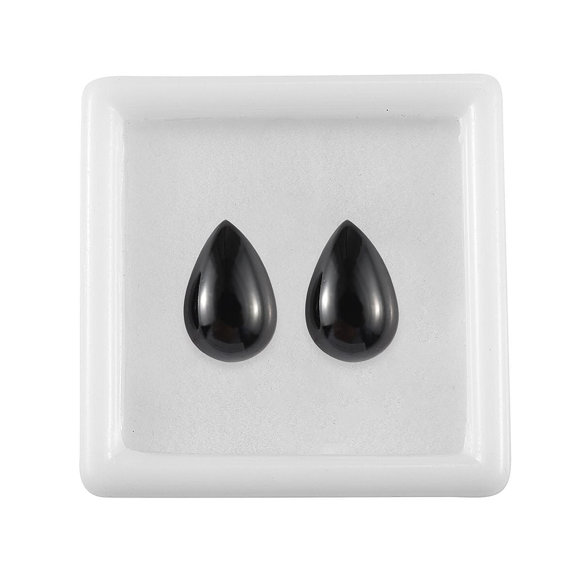 Set of 2 Black Spinel Loose Gemstones in Pear Shape (11x9mm) 7778951 3