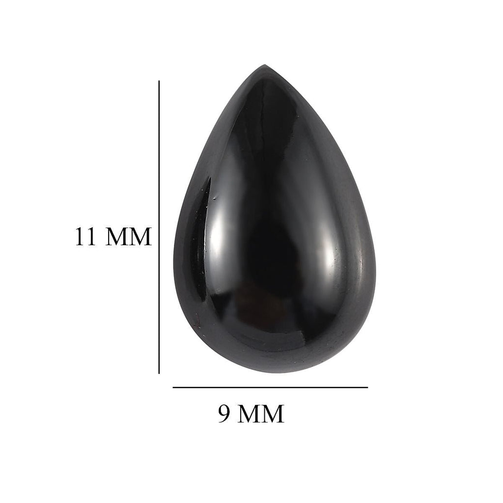 Black Spinel Pear 11x9 mm