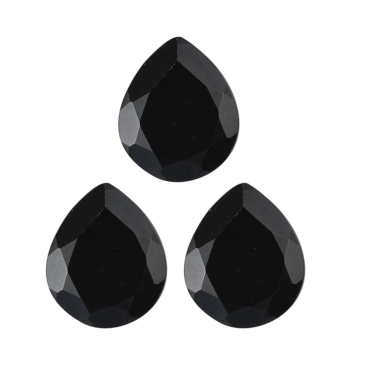 Set of 3 Black Spinel Loose Gemstones in Pear Shape (14x9mm) 7778381 0