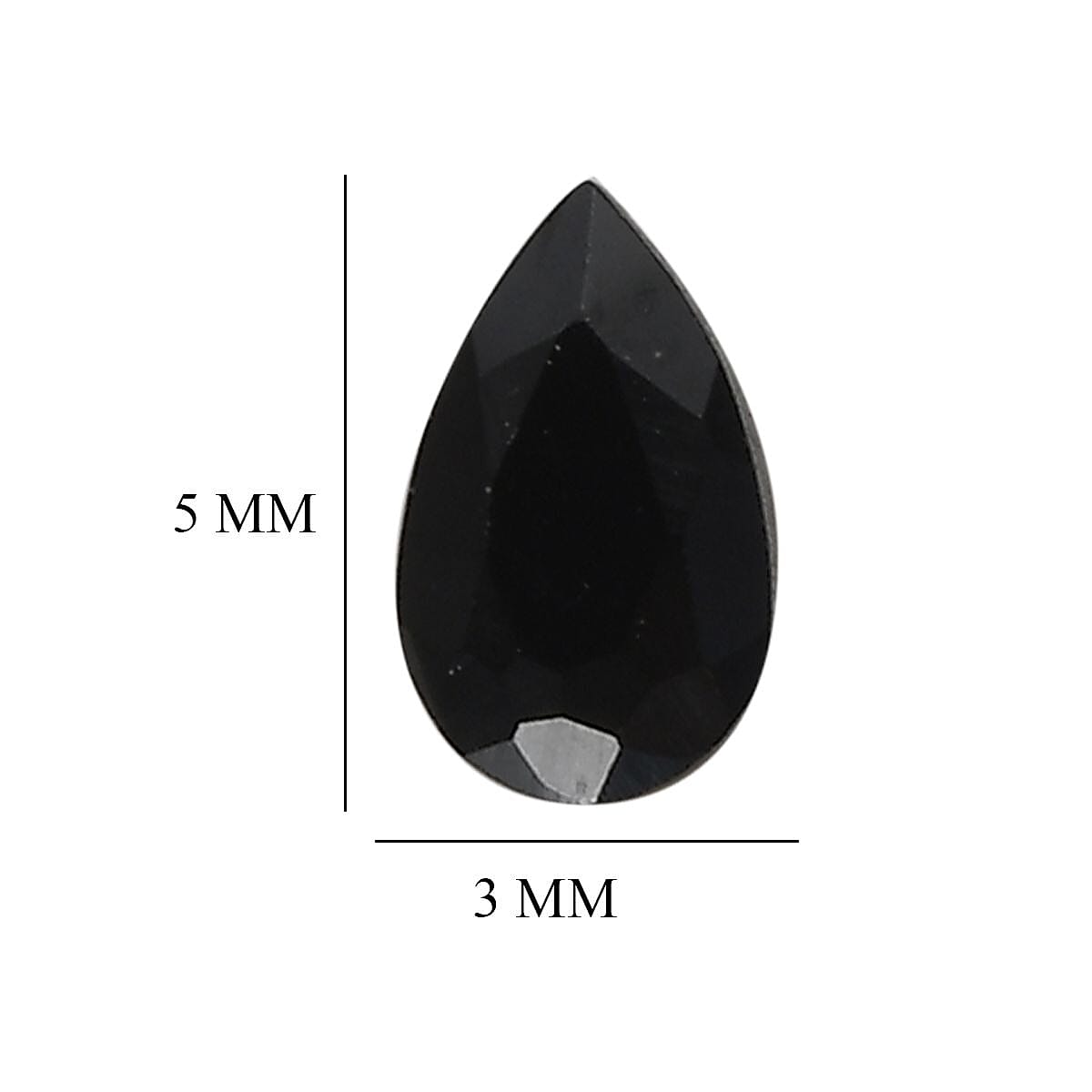 Set of 8 Black Spinel Loose Gemstones in Pear Shape (5x3mm) 7778953 4