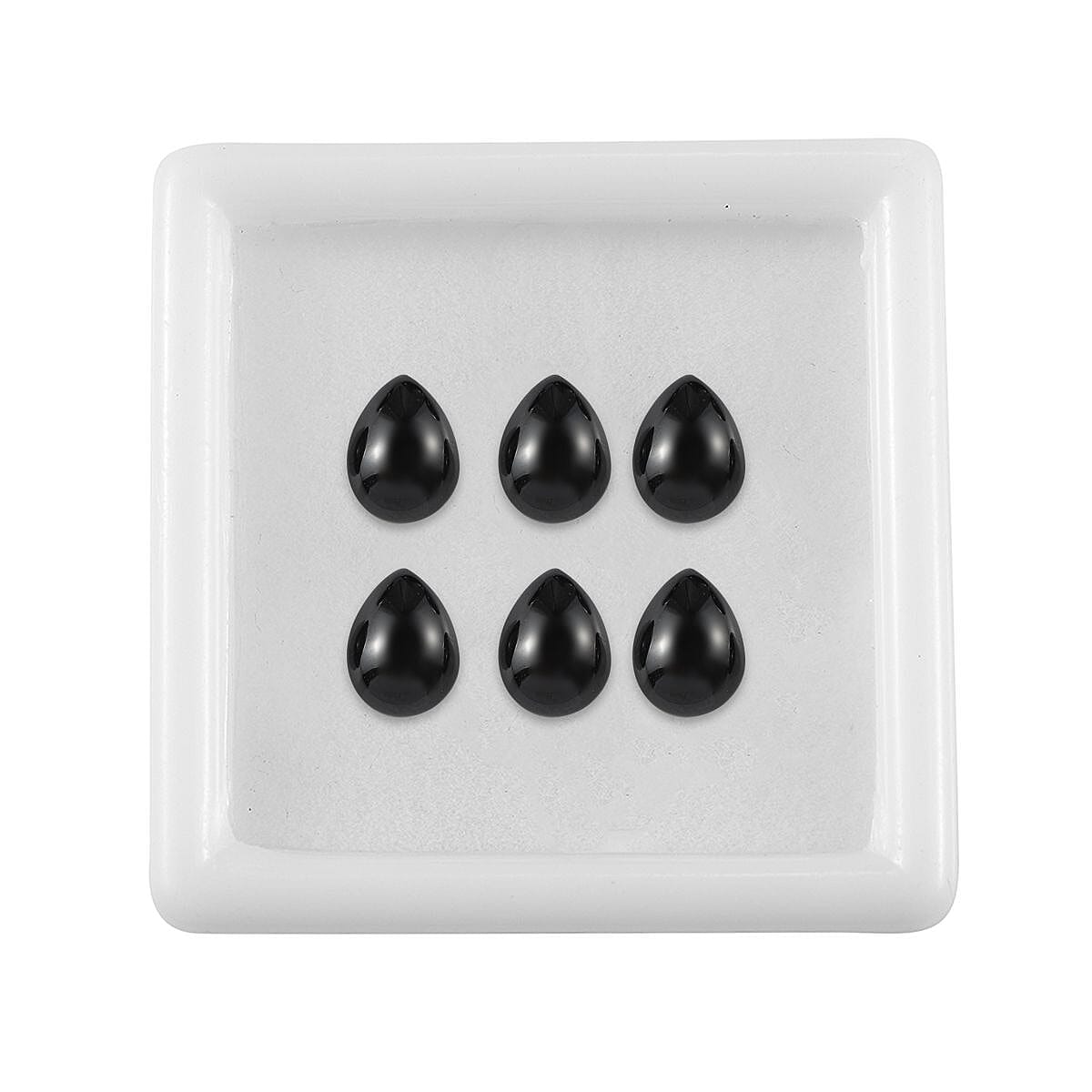 Set of 6 Black Spinel Loose Gemstones in Pear Shape (8x6mm) 7778382 3
