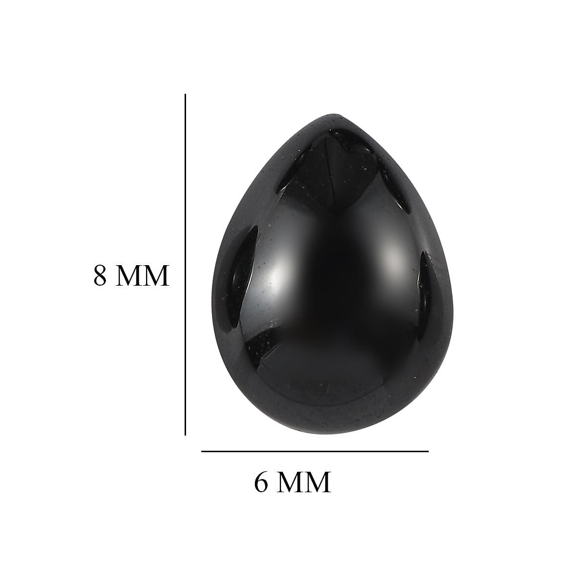 Set of 6 Black Spinel Loose Gemstones in Pear Shape (8x6mm) 7778382 4