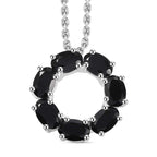 Black Spinel Sterling Silver Pendant with  Chain (Size 20) 3.15 Ct.
