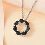 Black Spinel Sterling Silver Pendant with  Chain (Size 20) 3.15 Ct.