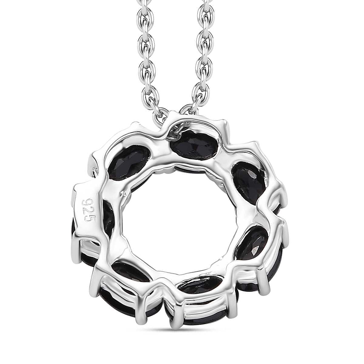 Black Spinel Pendant in Sterling Silver with Stainless Steel Chain (Size 20) 3.15 ct. 4299163 4