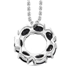 Black Spinel Sterling Silver Pendant with  Chain (Size 20) 3.15 Ct.