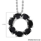 Black Spinel Sterling Silver Pendant with  Chain (Size 20) 3.15 Ct.