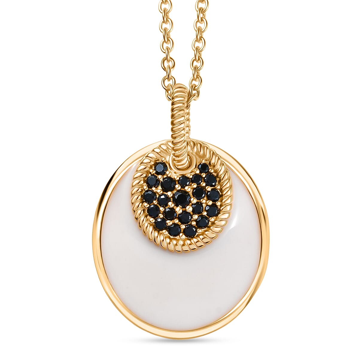 Black Spinel Pendant with Chain (Size 20) Stainless Steel  0.80ct  0.840  Ct. 4408748 0