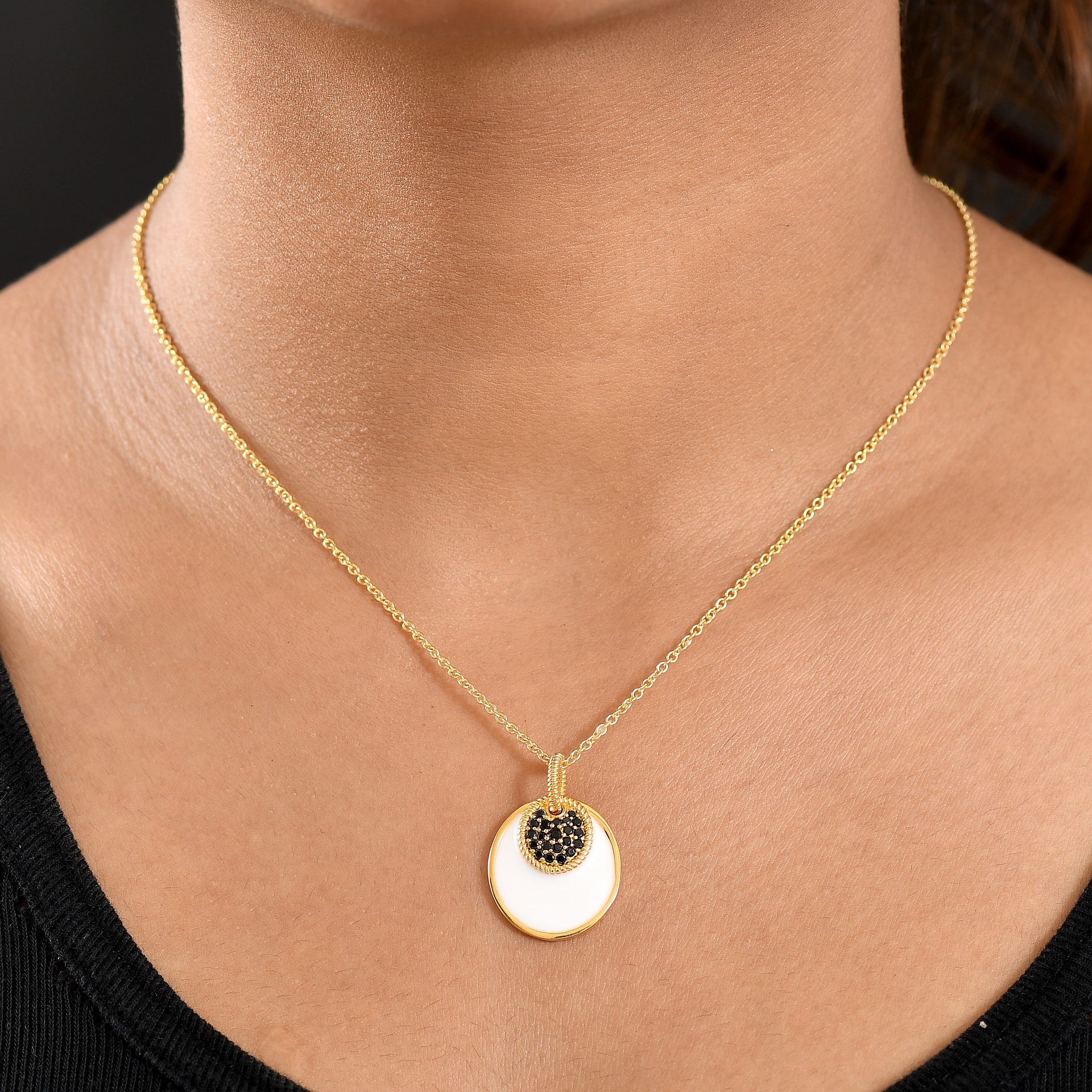 Black Spinel Pendant with Chain (Size 20) Stainless Steel  0.80ct  0.840  Ct. 4408748 1
