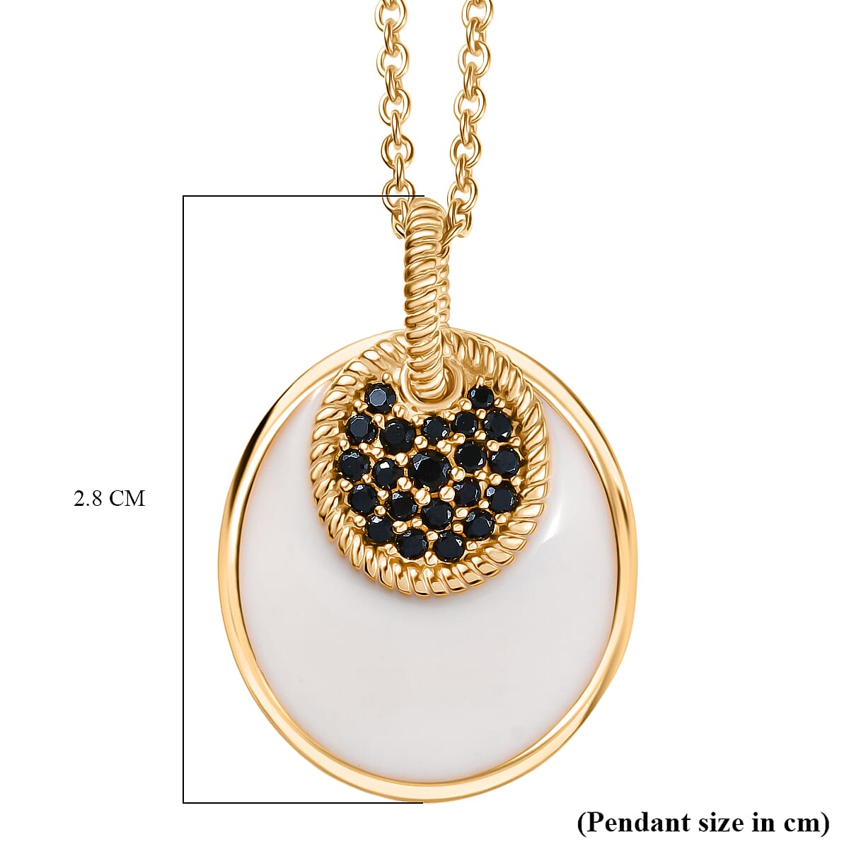 Black Spinel Pendant with Chain (Size 20) Stainless Steel  0.80ct  0.840  Ct. 4408748 6