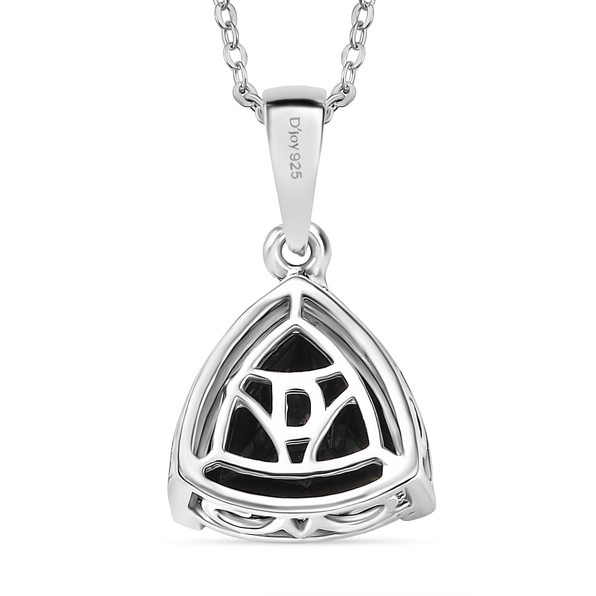 Black Spinel Pendant with Chain (Size 20) in Platinum Overlay Sterling Silver 2.98 Ct. 4423153 4