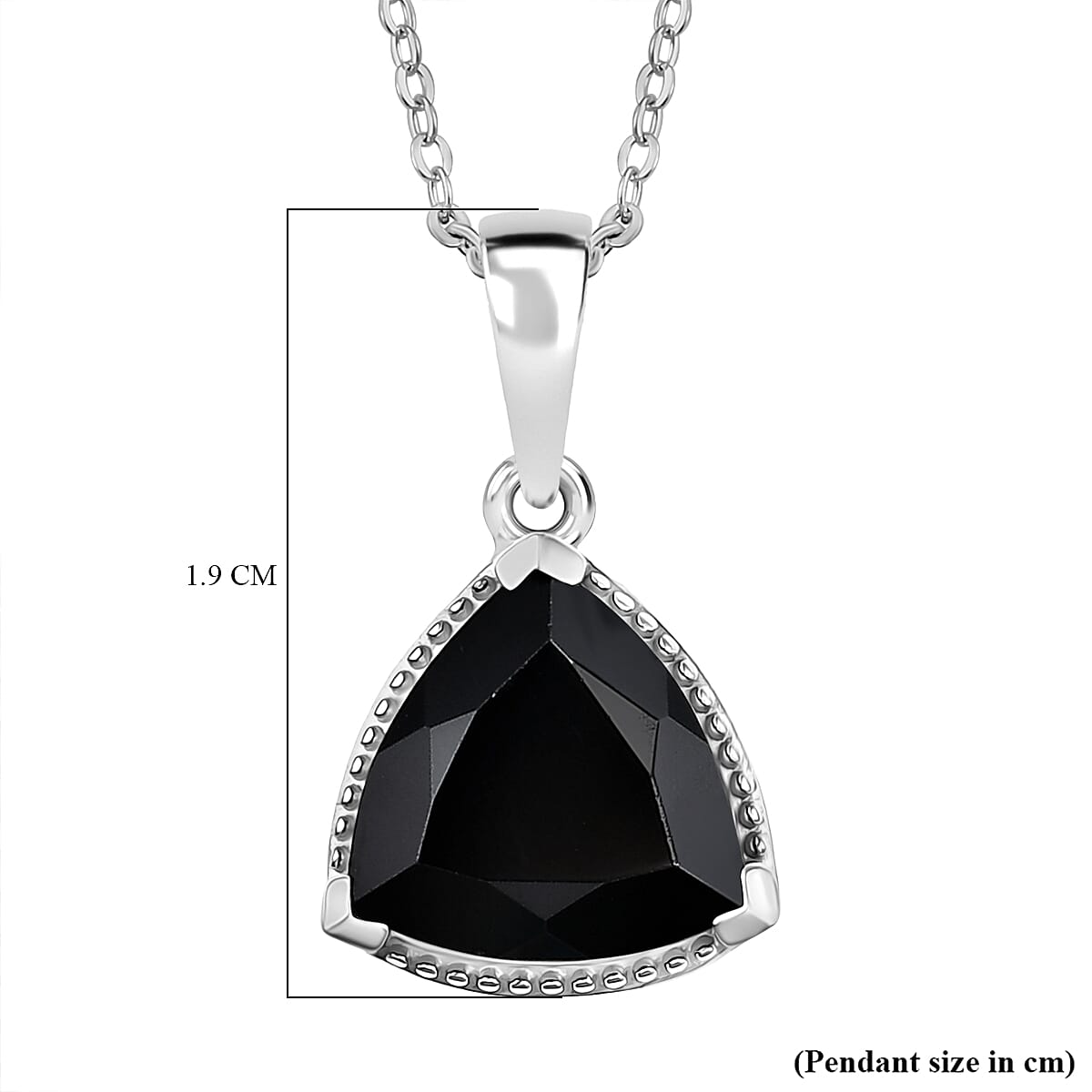 Black Spinel Pendant with Chain (Size 20) in Platinum Overlay Sterling Silver 2.98 Ct. 4423153 6