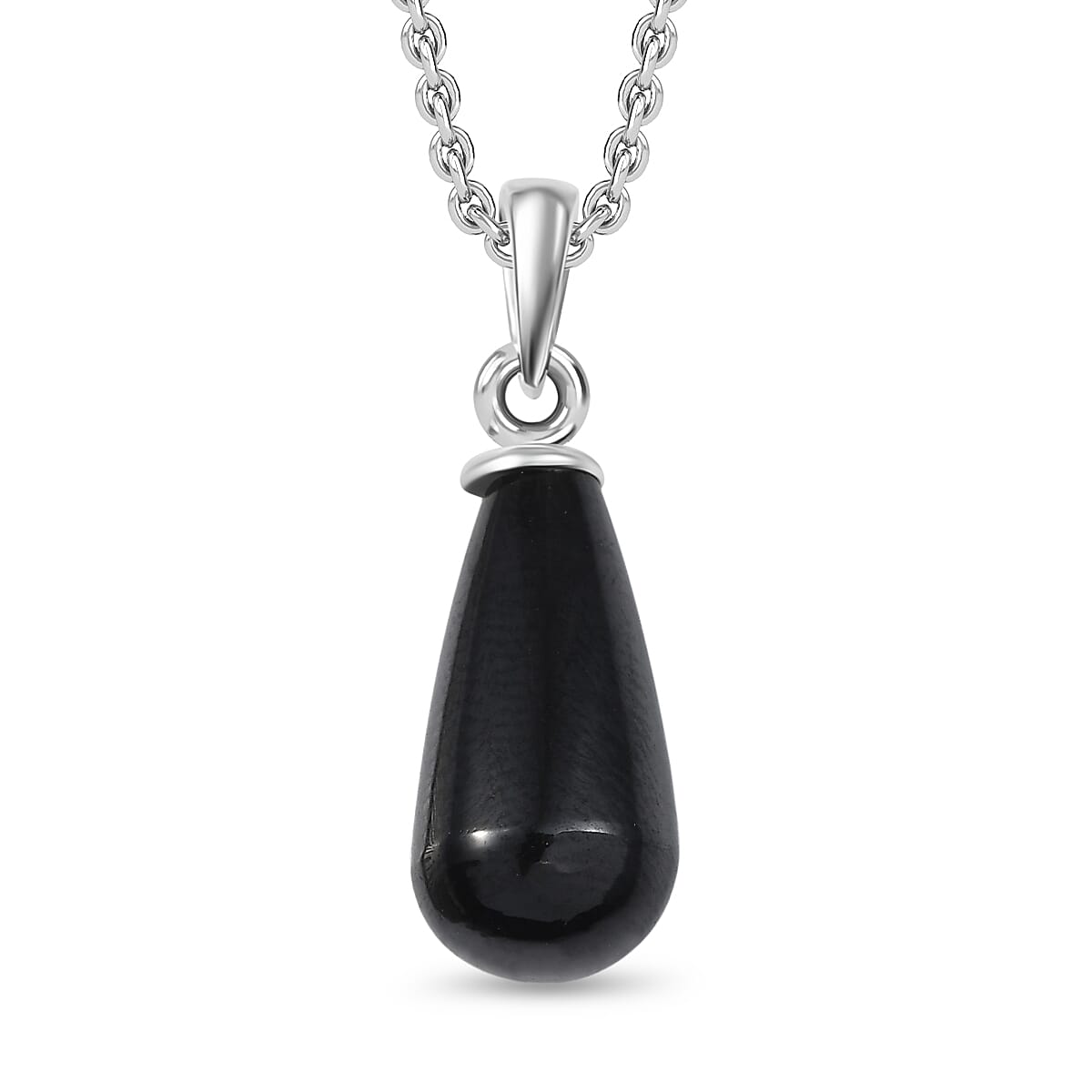 Black Spinel Pendant with Chain (Size 20) in Starling Silver 9.70 Ct. 4374290 0
