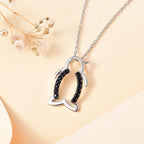 Black Spinel Pendant with Chain (Size 20) in rhodium Sterling Silver  Wt. 5 Gms  0.350  Ct.