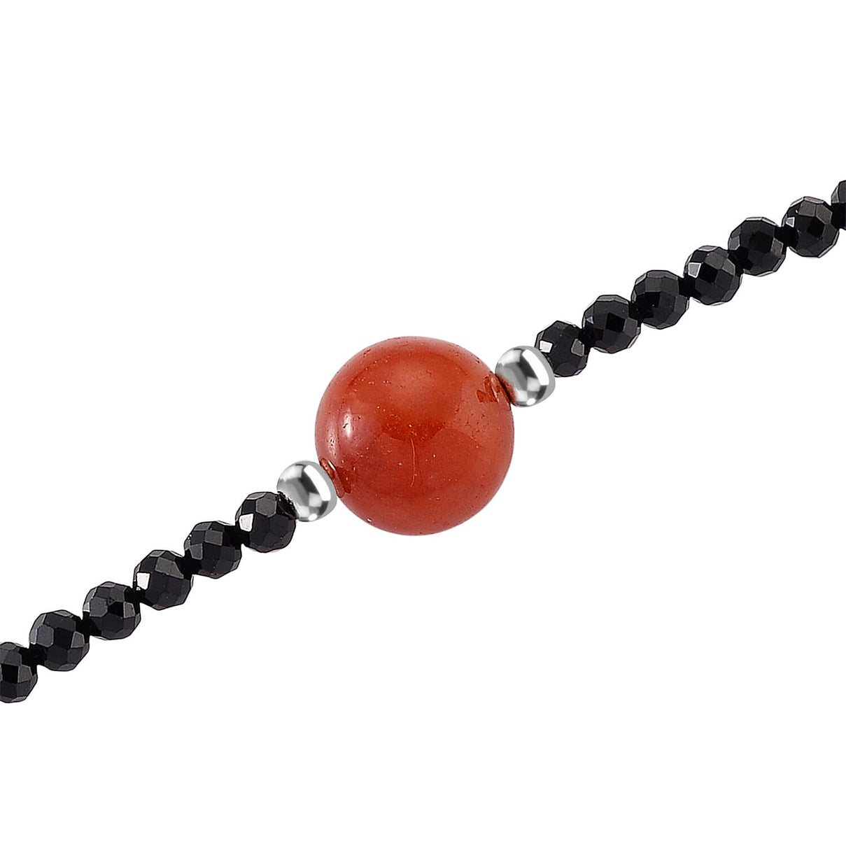 Red Jadeite and Natural Black Spinel Beads Necklace (Size - 18+2 Inch Ext) 60.00 Ct. 8379404 5