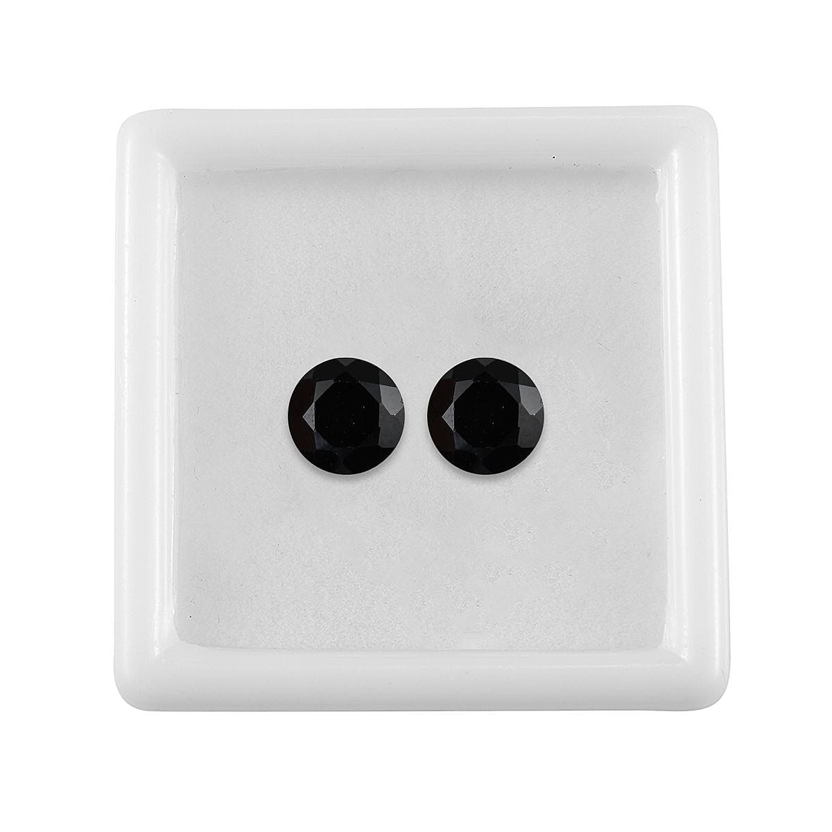 Set of 2 Black Spinel Loose Gemstones in Round Shape (7mm) 7778383 3