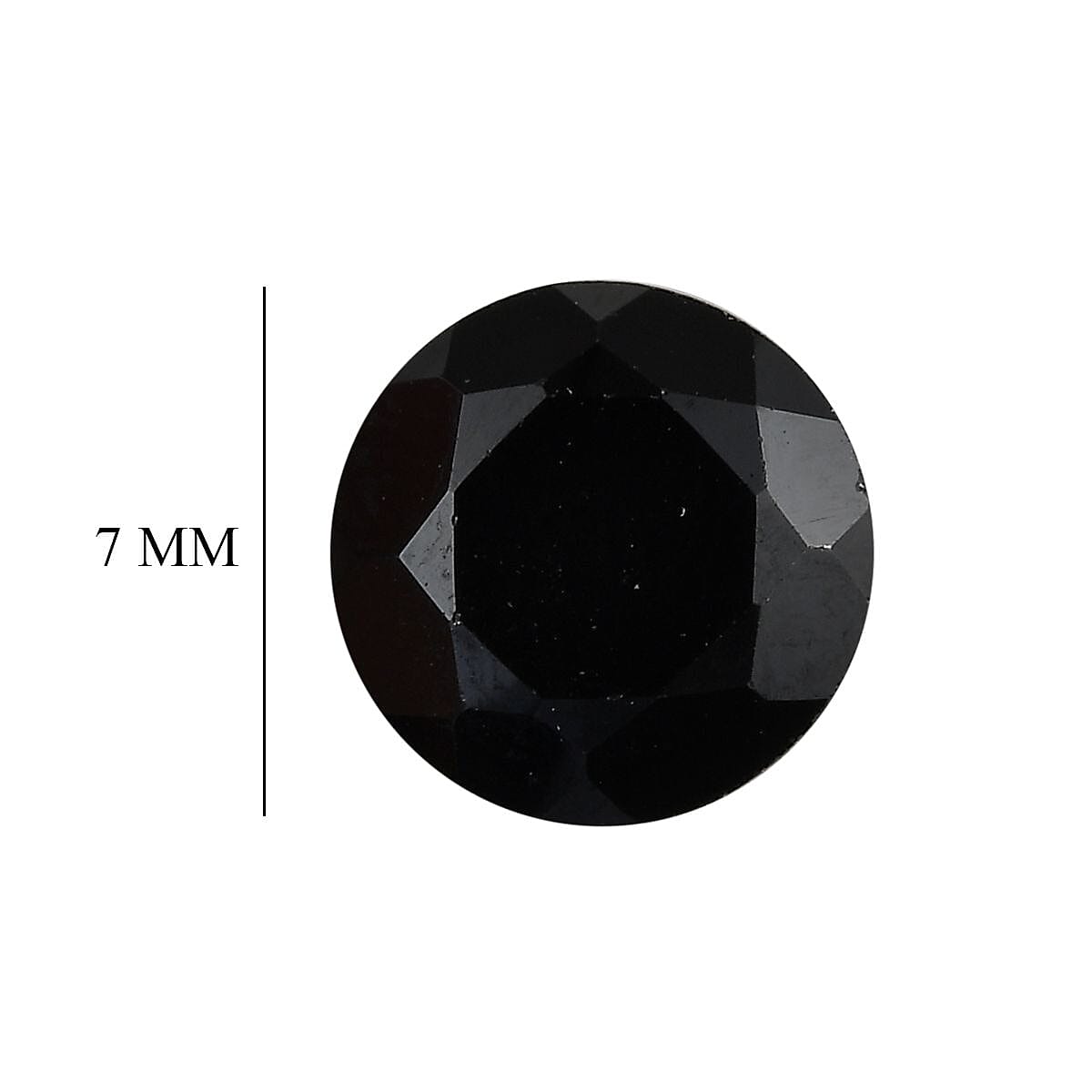 Set of 2 Black Spinel Loose Gemstones in Round Shape (7mm) 7778383 4