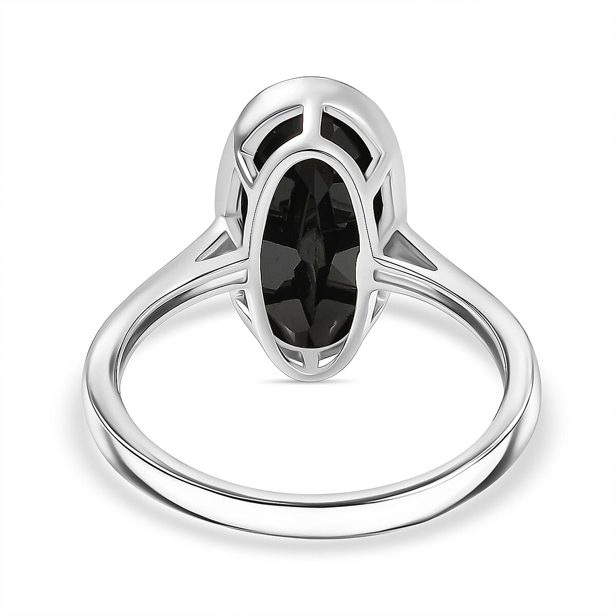 4.29 Ct. Black Spinel Solitaire Ring in Platinum Overlay Sterling Silver 8109912 9