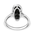 Black Spinel Solitaire Ring in Platinum Overlay Sterling Silver 4.29 Ct.